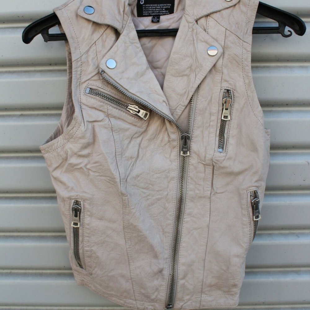 KILL CITY LIP SERVICE LEATHER BIKER MOTO VEST